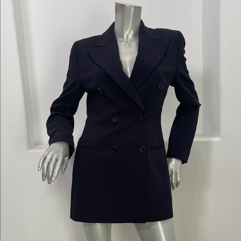 Vestimenta Made in Italy  Wool Double-Breasted Women's Black Blazer Jacket